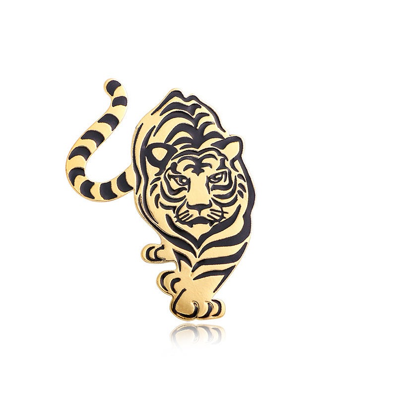 Fashionable Retro Tiger Brooch Zodiac Year Of The Tiger Commemorative Alloy Pin Universal Decorative Corsage Spot - Image 5